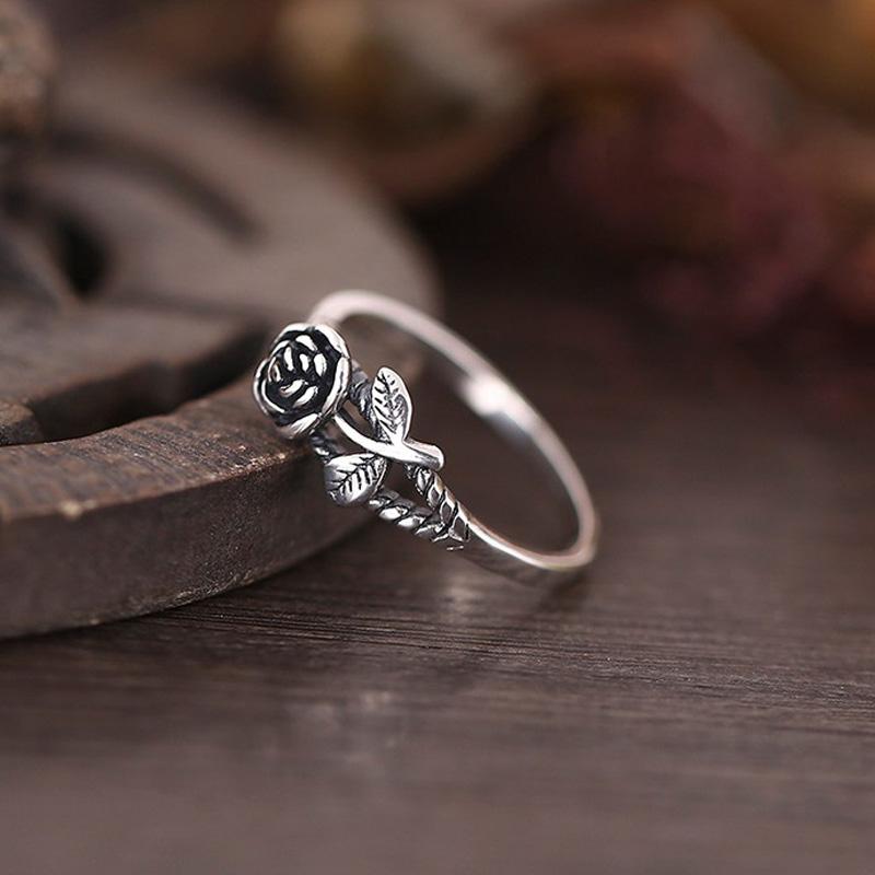Retro-Rosenring für Damen, klassisch, unisex, Vintage, verstellbar, offener Ring, Armreif, hochwertiges Accessoire, Designer-Geschenk für Paare