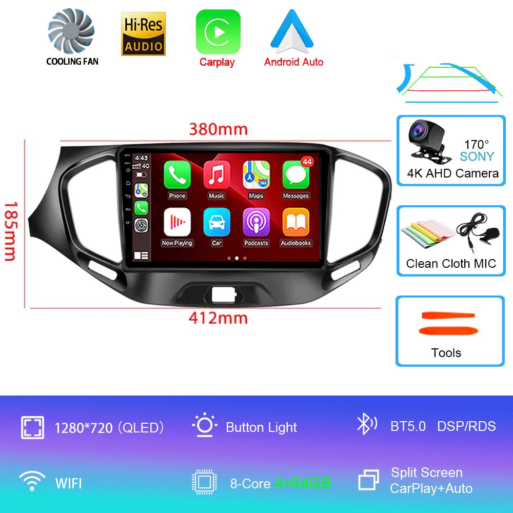 For LADA Vesta Cross Sport 2015-2019 Wireless Carplay Stereo Head Unit 2DIN Screen Android 14 Car Radio Multimedia Navigation 4G