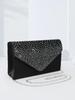 Schwarze japanische Abend-Clutch für Damen mit Strassstein-Klappe
