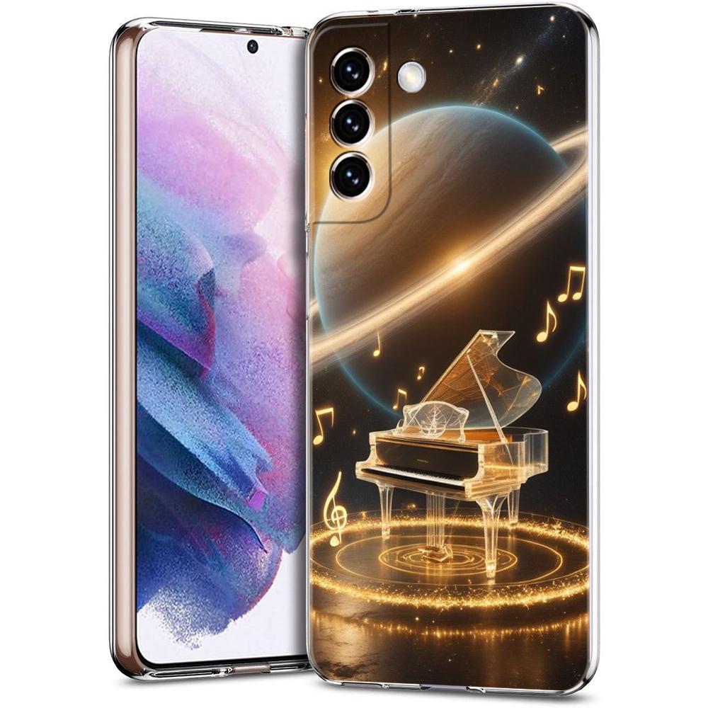 Transparente Handyhülle für Samsung Galaxy S25 S24 S23 S22 S20 S21 FE Ultra S24 S23 S10 S10E Plus 5G Cartoon Planetenmuster