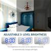 Multi-functional LED Mirror Electronic Alarm Clock for Bedroom Kitchen Office White Shell