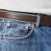 Daks Dark Brown Check Strap   Hook Leather Belt Dbbe6e722w3