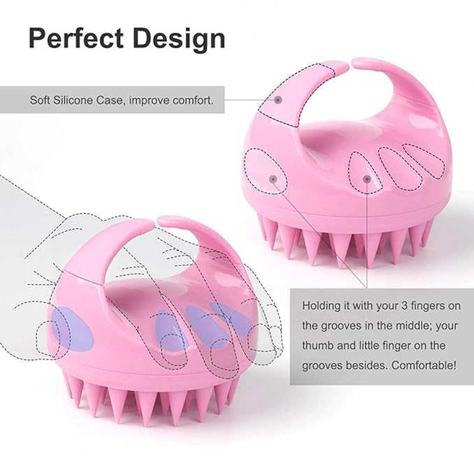 CLICKSWIFT Hair Scalp Massage Brush for Hair Growth Super Soft Silicone Bristles Dandruff Hair Washing Massager Brush Comfort Scalp Care Manual H