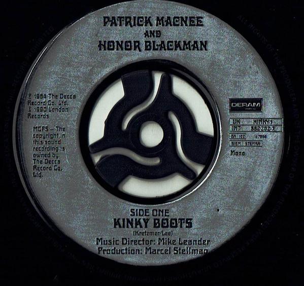 

7inch Record PATRICK MACNEE HONOR BLACKMAN Kinky Boots KINKY1 Deram 1990 UK Pop Used