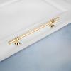Furniture handle, metal railing for cabinet drawers, gold gloss, screws 128mm