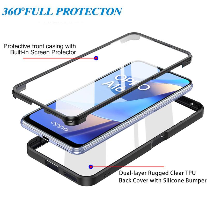 360 Full Clear Shockproof Back Cover For Oppo A16 A16s A54s Case Screen Camera Protection Phone Cases for OppoA16 A 54s Funda
