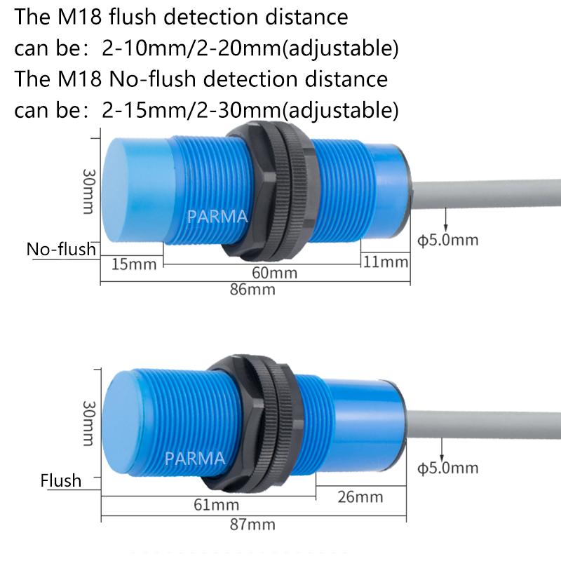 M30 capacitive proximity switch, metal and non-metal induction switch, glass liquid level detection, water switch sensor