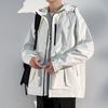Men's Plus Size 8XL Hooded Waterproof Spring and Autumn Loose Windproof Jacket Outdoor Casual Jacket Tooling