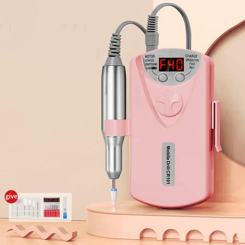 Electric Nail Drill Machine 40000RPM Rechargeable Portable Polishing Tool Kit For Gel Acrylic Nail Art At Home Salon
