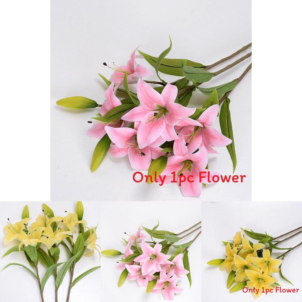 Artificial Lily Flower Decor For Home And Event Photography With Pvc Material