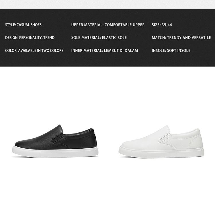 Men's Plus Size Summer Breathable White Leather Casual Sports Shoes