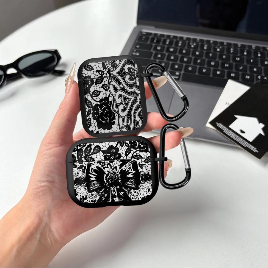 Case For Airpods 1 Pro2 Pro3 2 4 Pro 3 Earphone Cases Cover Black Lace Cool