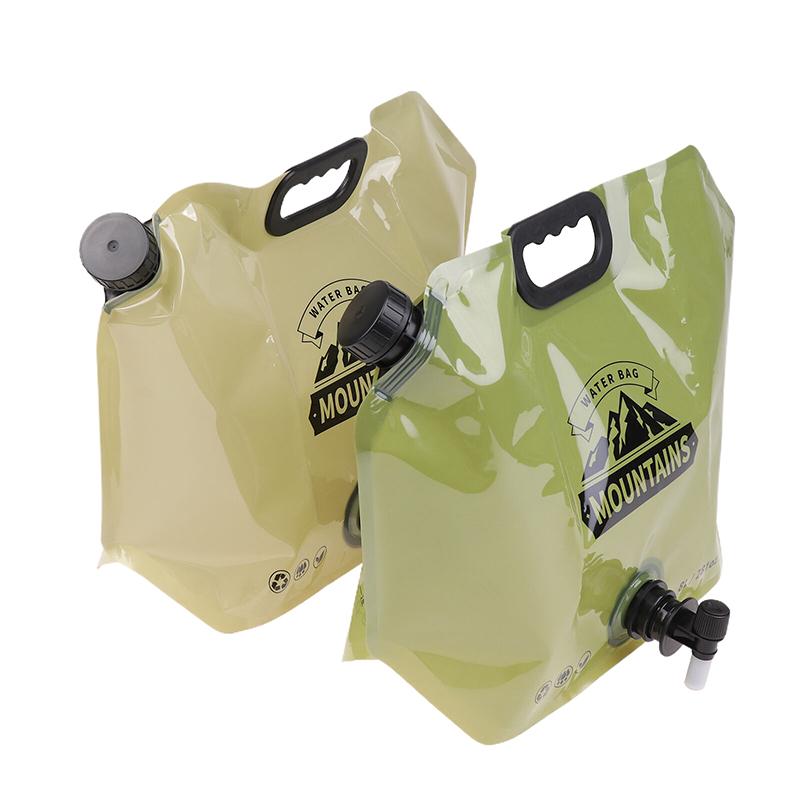 Folding Bucket Water Container Jug Bottle 8L Portable Water Bag With Faucet Outdoor Travel Camping With Handle Soft Water Pouch