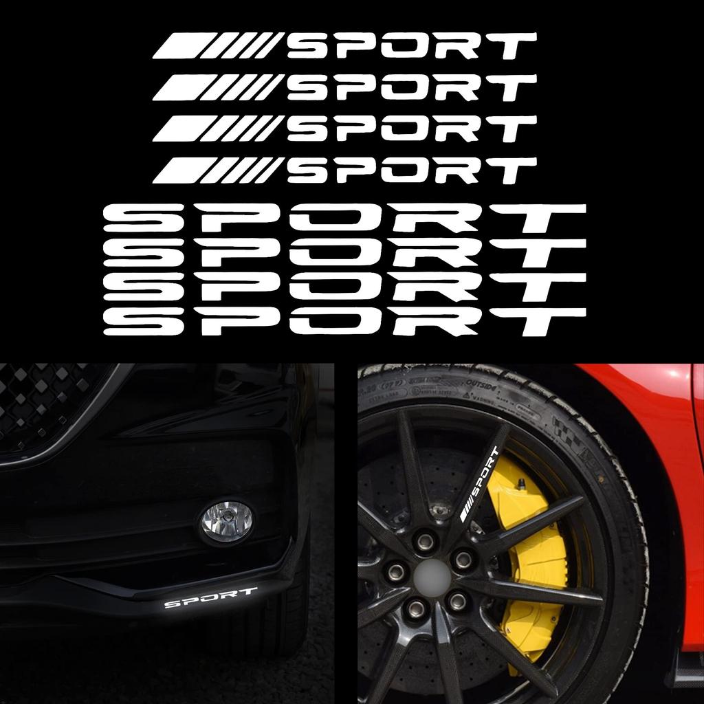 TOMALL 8 Stück Sport Emblem Auto Rad Reflektierender Aufkleber Felge Nabe Auto Rennsport Leistung Sport