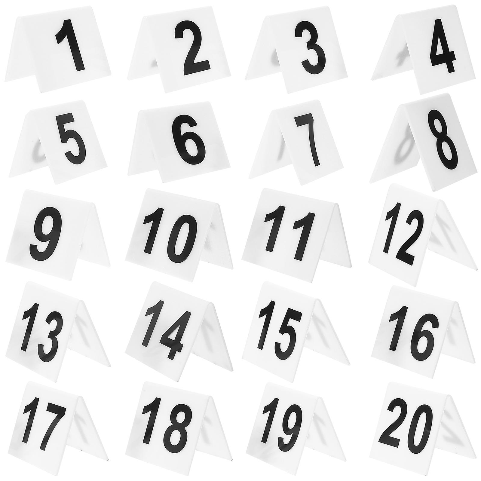 

20 Pcs Restaurant Number Plate Evidence Marker Markers Signs Table Numbers Acrylic Decorate белый