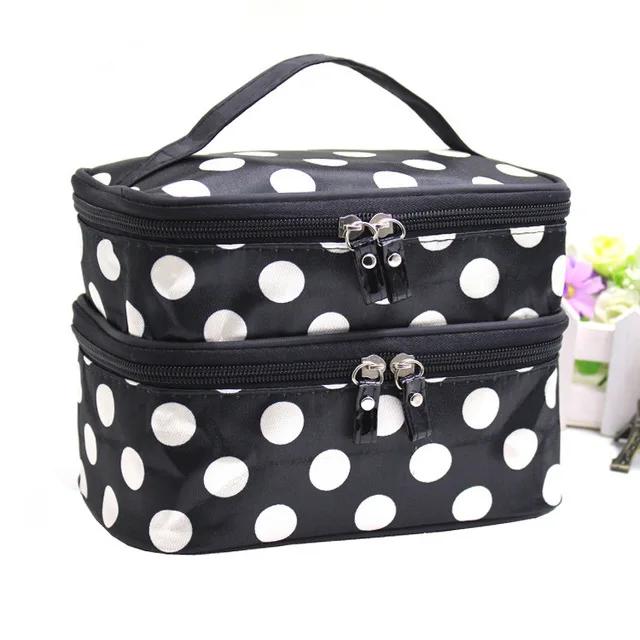 Borsa Trucco Grande Capacità Doppia Cerniera Borsa Cosmetica da Donna Pochette da Bagno Organizzatore da Viaggio per Articoli da Toeletta Impermeabile Portaoggetti Porta Trucco