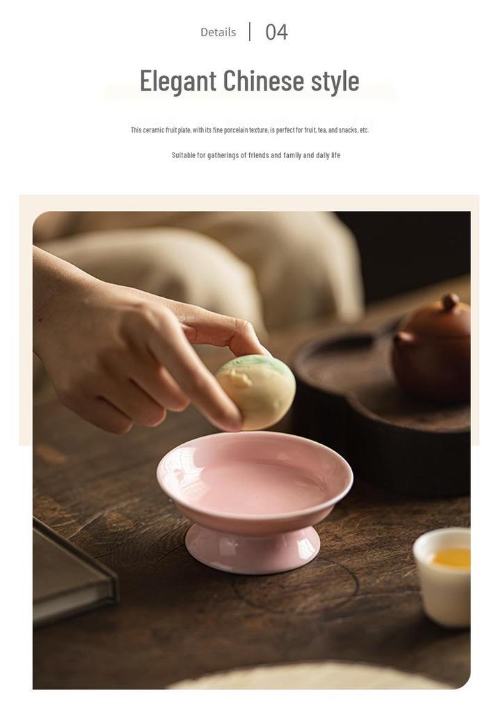 Elegant Ceramic High-Footed Fruit and Pastry Display Plate