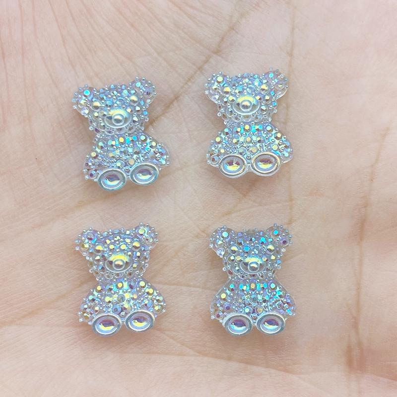 50Pcs New Cute Mini Shiny Little Bear Flat Back Resin Cabochons Scrapbooking DIY Jewelry Craft Decoration Accessories