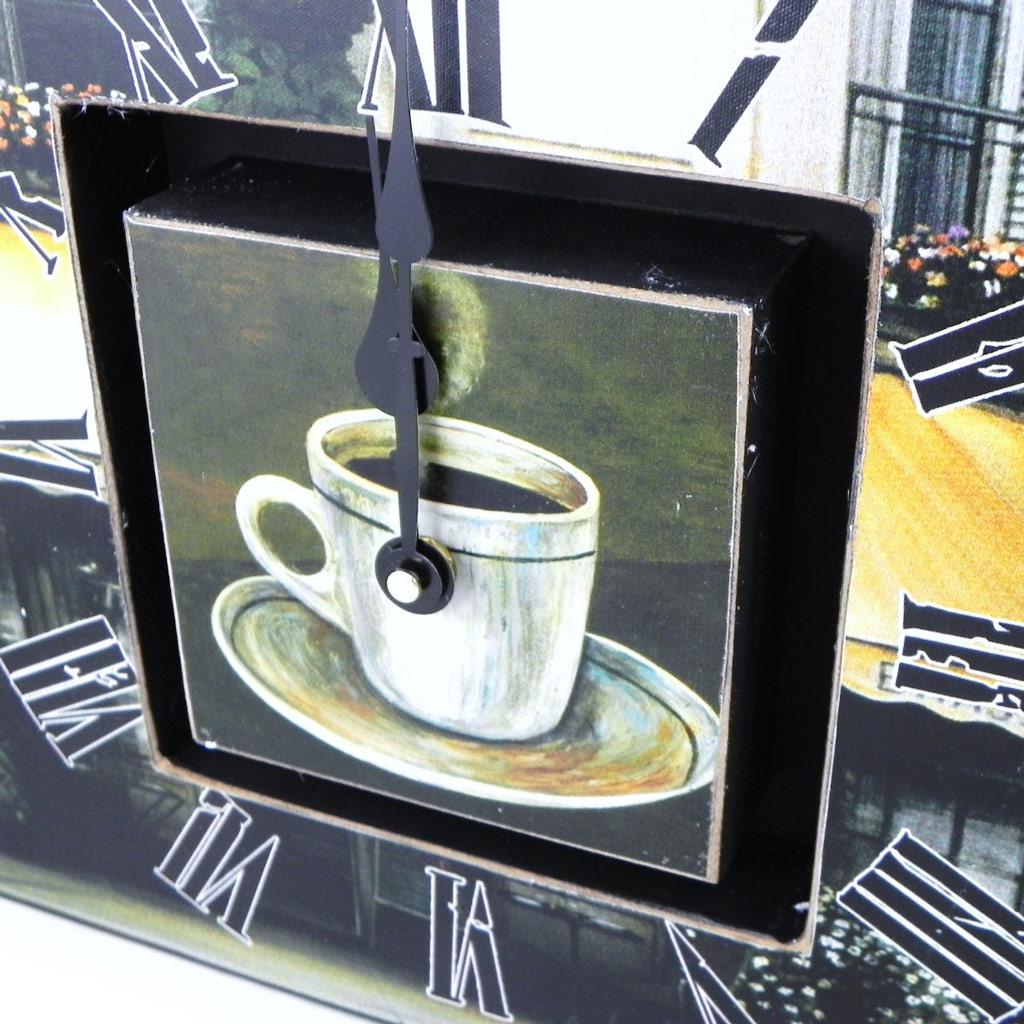 Les Trésors De Lily [I3433] - Wall Clock 'La Pause Café' Brown Green