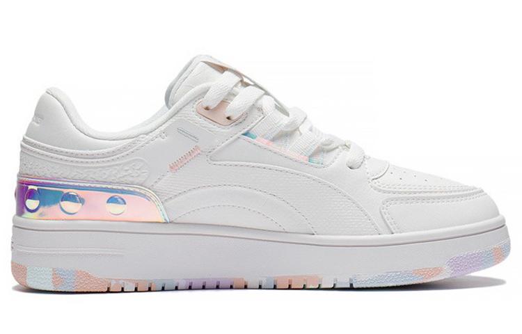 Li Ning Lightweight Abrasion Resistant Low Top Skateboard Shoes Women's Mist White AGCS248-1