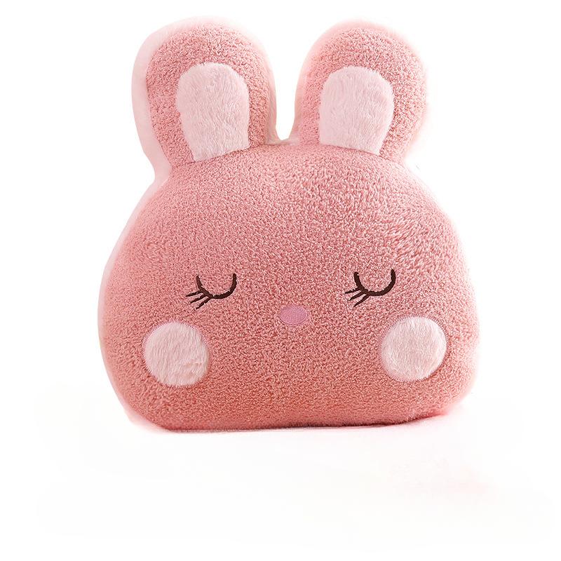 Pillow PP Cotton 38x36cm Filled New Plush Cute Cartoon Face Animal Rabbit Dog Frog Hand Warmer Pillow Nap Pillow