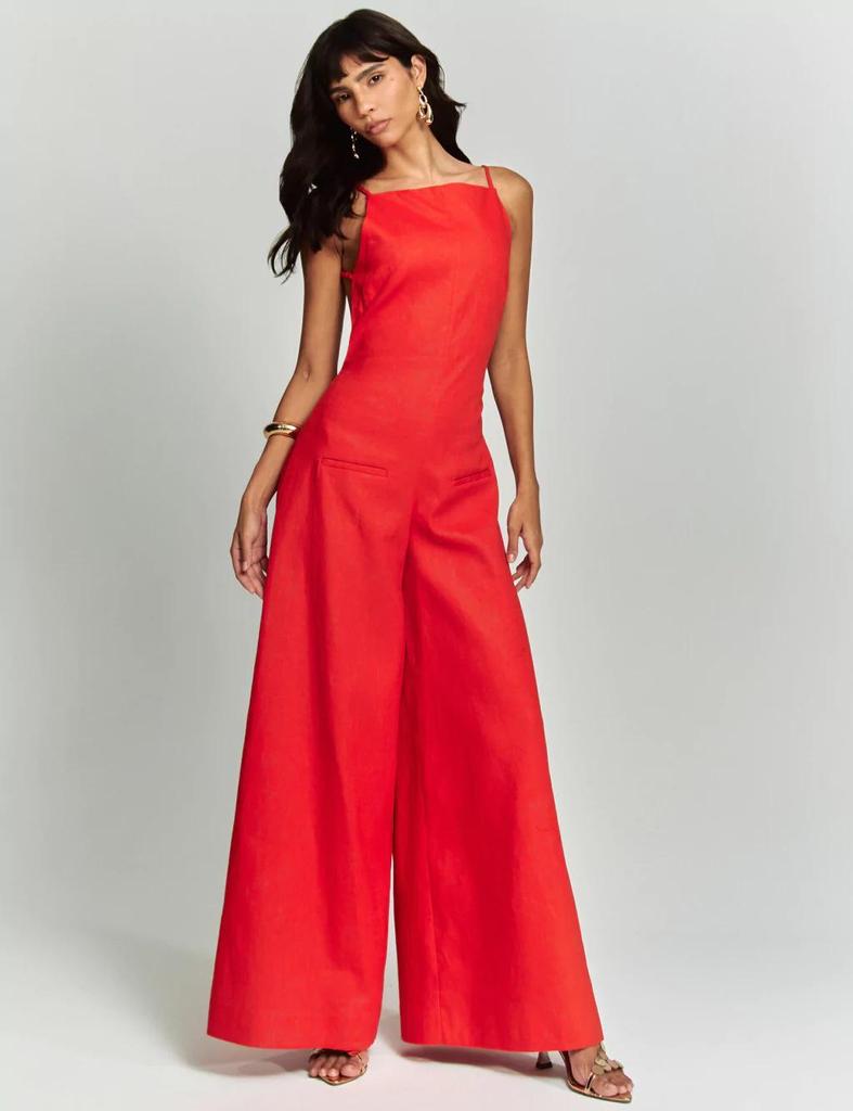 2025 European & American Sleeveless Loose Holiday Jumpsuit with Wide-Leg Pants for Women