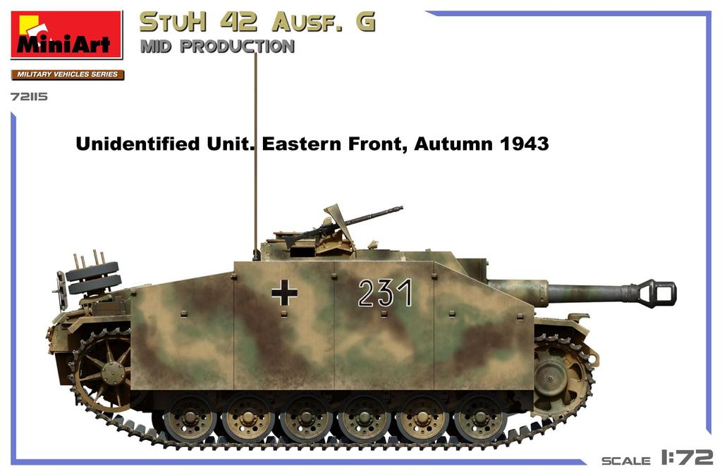 Miniart Samobieżna Haubica Szturmowa 42 G Model Plastikowy MA72115 1/72 10.5cm Ausf. Model średni (Zbiornik)