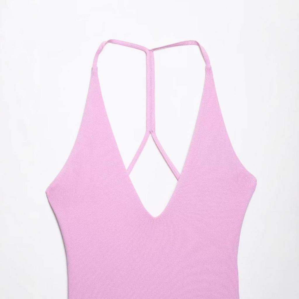 Letní zeštíhlující šaty s halterneckem pro ženy 2025: Evropská a americká móda