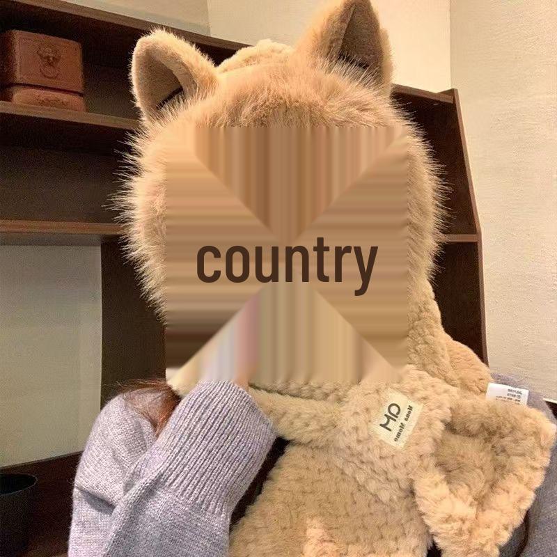 Cozy Fox Ear Hat & Scarf - Thick Plush Winter Warmer with Ear Protection