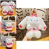 Adorable Plush Sweet Bunny Bear Cartoon Car Keychain Student Backpack Pendant Wholesale