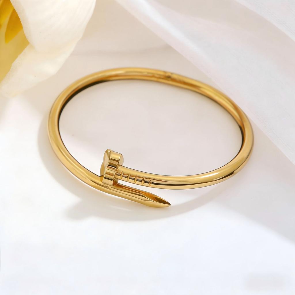 Light Luxury Four-leaf Clover Color Bracelet Set, Nails, Bracelet, Gold Bangles