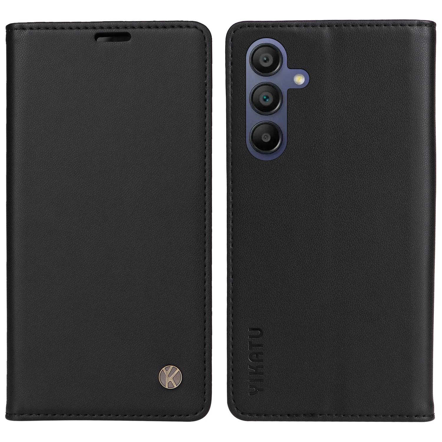 

YIKATU YK-001 Чехол-подставка из кожи для телефона Samsung Galaxy A17/A26 5G/A16 5G/A16 4G, с сильной магнитной застежкой Black