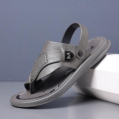 Fashion Summer Designer New Leather Clip-toe Hollowed Out Outdoor Beach Men's Sandals Fashion Soft Sole Casual Wear-resistant Man Shoes