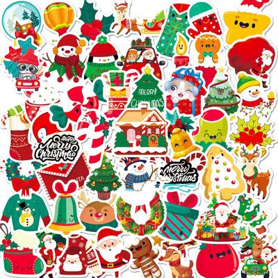 50pcs Holiday Christmas Theme Sticker for Phone Laptop Car Kids Xmas Waterproof Sticker