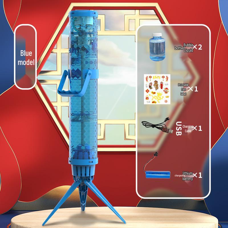 Ручной Гатлинг Пузырьковый Игрушечный Пистолет на Новый Год: Световые эффекты, Звуковые эффекты, Перезаряжаемый, Детский подарок