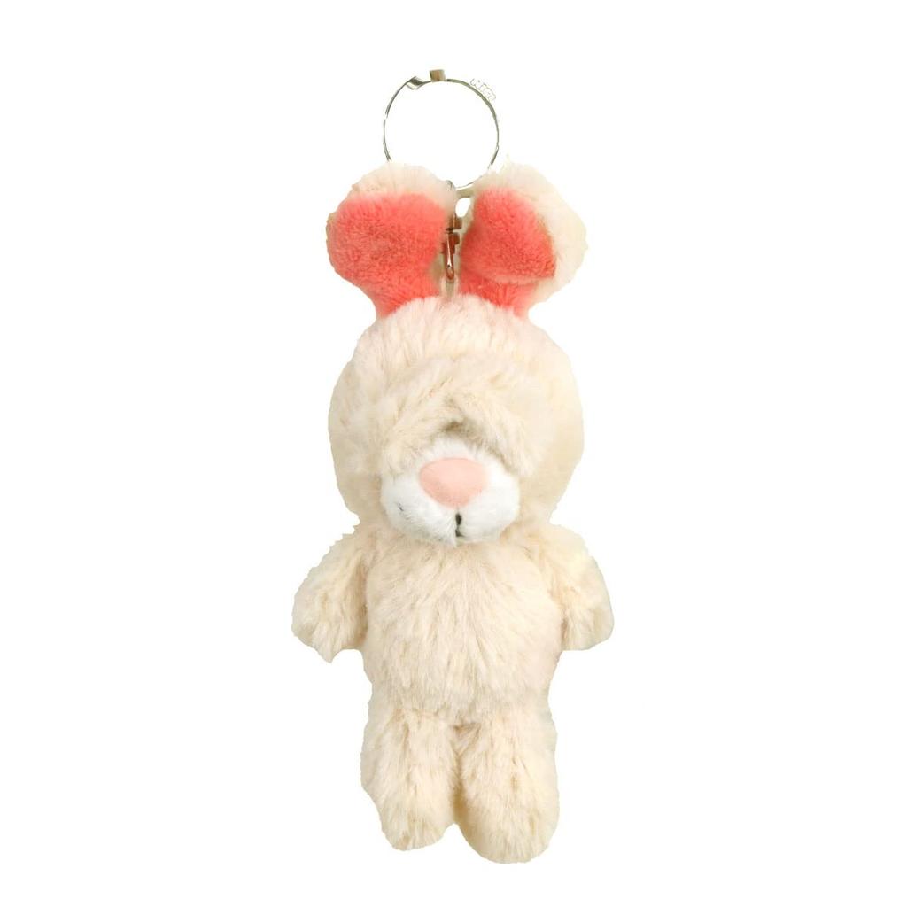 NICI Angora Rabbit Keyring, 10cm, White, BB Bean Bag for Kids, W6 x D5 x H15cm