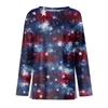 Women’s Long Sleeve Crewneck Top with Star Print Loose Fit Pullover Casual Style Comfortable Soft Fabric for Daily Wear