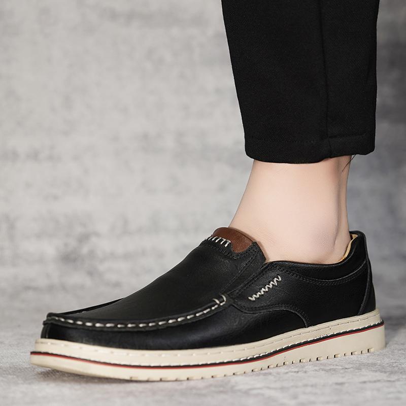 Fashion Men Loafers Party Driving Loafers Shoes Male Genuine Leather Business Office Leather Men's Casual Flats Moccasins Black Brown 47
