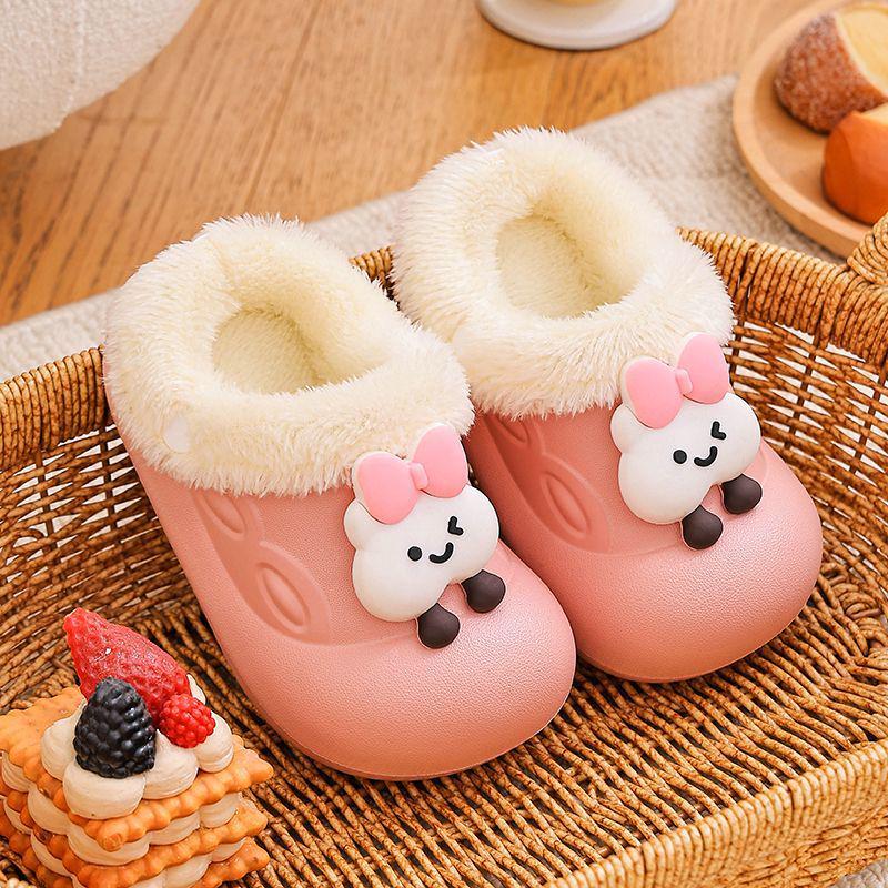 Waterproof Plush Cotton Slippers for Kids, Boys & Girls - Removable & Washable, Warm for Autumn/Winter