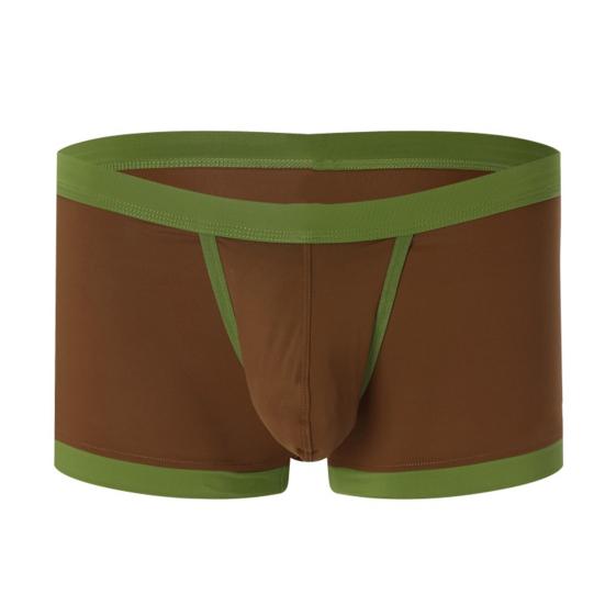 Men Summer Shorts Briefs Low-rise Patchwork Color U Convex Underwear Letter Print Seamless Underpants