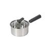 Pearl Metal 14cm Single-Handle Pot with Glass Lid, IH Compatible, All Heat Source Compatible, 3-Layer Stainless Steel Base, Chiiino HB-6570