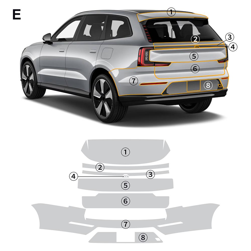 TPU Protective Film for Volvo EX90 2025 Interior Panel Anti-Scratch Repair Sticker