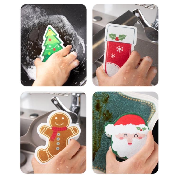 Christmas Patterned Sponges For Effective Cleaning Of Various Surfaces Dish Sponges For Efficient Kitchen Cleaning