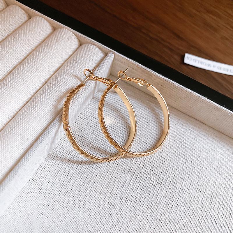 Retro Coffee Leopard Print Silver Needle Stud Earrings - Stylish High-End Design