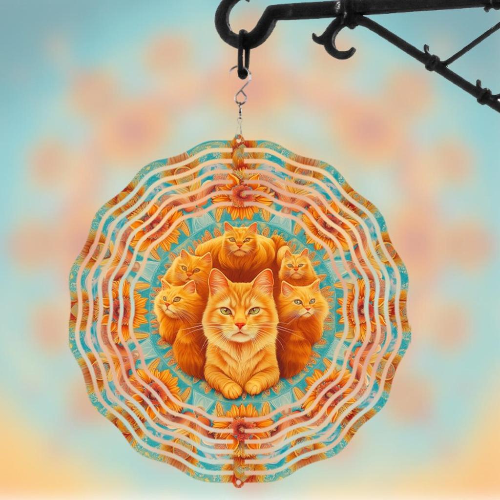 10 Inch Hanging Wind Chime with Dynamic Rotating Design 360 Degree Hook for Spring Summer Garden Decoration Enhancing Space Vitality