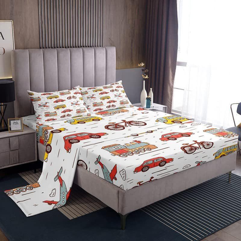 Wild Animal Camping Pattern Bed Hat Four-Piece Bedding Set Bedroom Dormitory Bedding Decoration