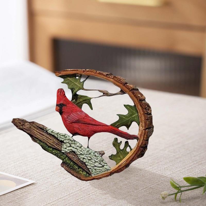 Figurka Czerwonego Ptaka Statua Ptaka Żywica Figurki Czerwonego Ptaka Walentynki Statua Ptaków Czerwone Ptaki na Chiński Nowy Rok Walentynki