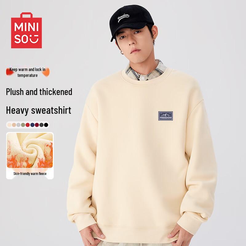 MINISO Men's Heavyweight Fleece Pullover Sweatshirt