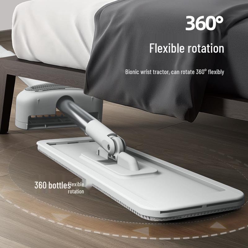 Foldable Flat Mop & Bucket - Hands-Free Washing System