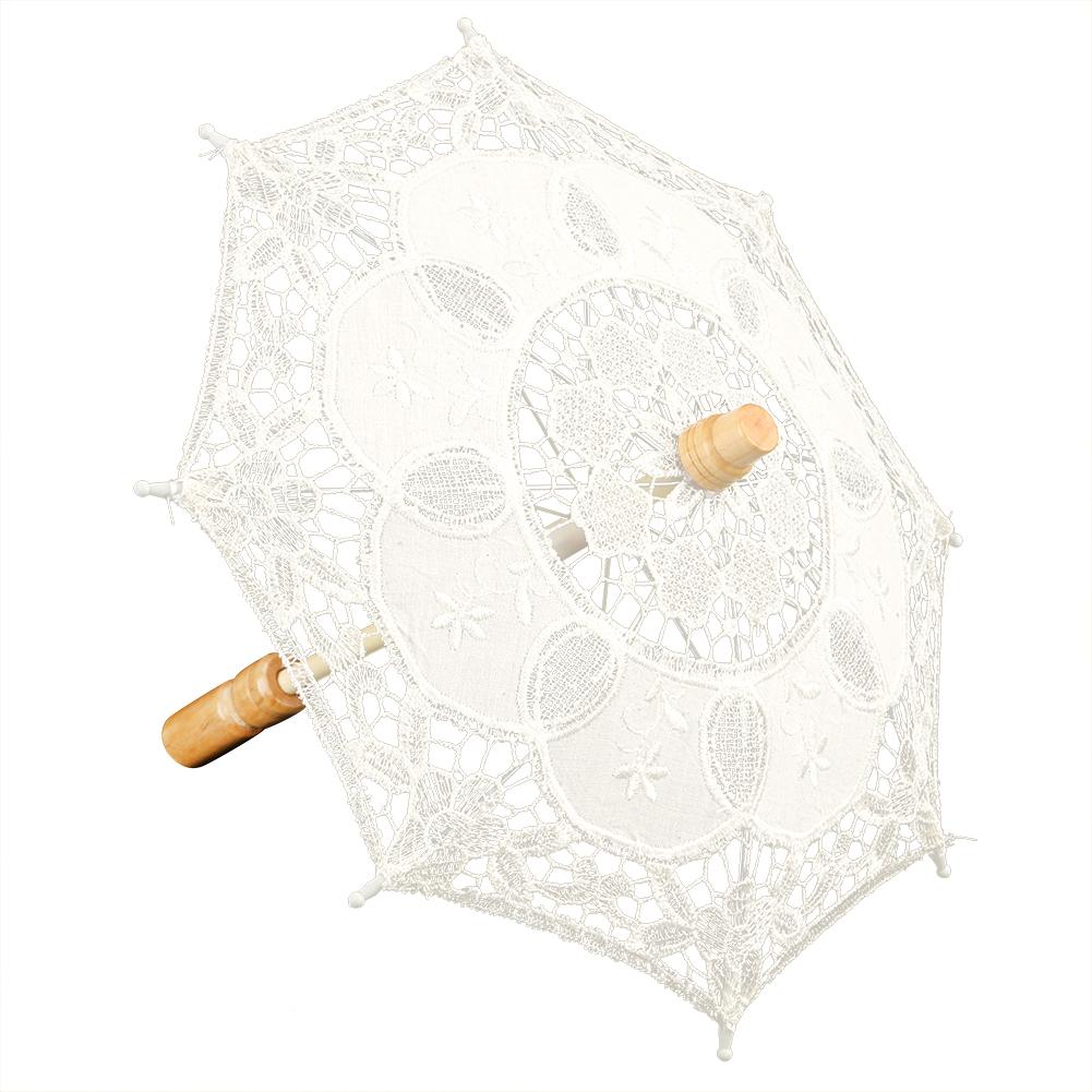Lindo guarda-chuva artesanal tamanho pequeno palco desempenho renda guarda-chuva decoração de casamento bege pequeno